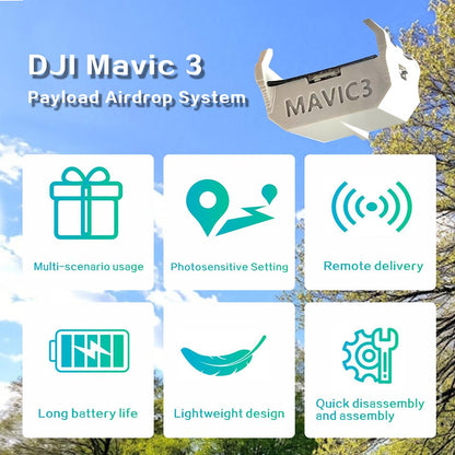 DJI Mavic 3 Payload Airdrop System, Compatible With Mavic 3 | Tool-free fast installation, dedicated airdrop payload for Mavic 3 to deliver wedding gifts and rescue supplies. - color: Mavic 3