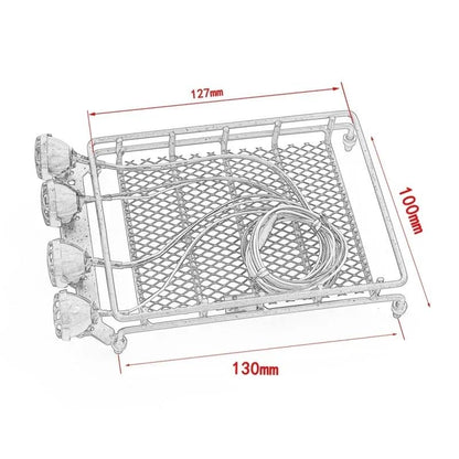 Universal Roof Racks With LED Light For 1/14 1/12 1/10 RC Crawler Car SCX10 CC01 MN D90 D91 D99 MN90 MN99S(B) - size: B