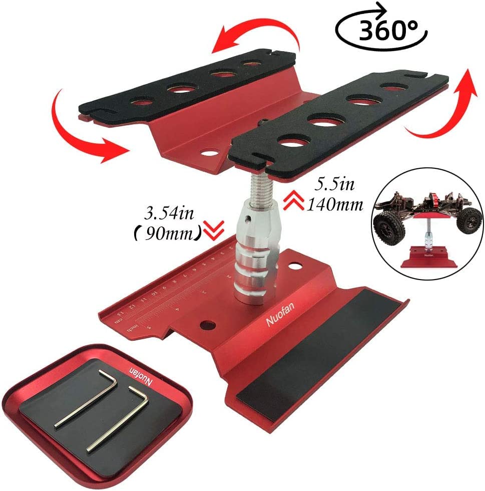 Aluminum RC Car Repair Work Stand Repair Tool Set 360 Degree Rotation and 610PCS RC Screws Kit for 1/8 1/10 1/12 1/16 1/18 RC Car Truck Scale Crawler (RC Work Stand+ RC Screws Kit)
