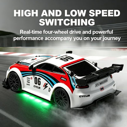 Drift RC Car, 2.4GHz Remote Control Car 4WD High Speed Racing Sport Vehicle with 2 Rechargeable Batteries, LED Lights, 1:24 Scale Racing Hobby RC Cars Toys for Ages 8-13 Boys Girls Kids Birthday Gift - color: White