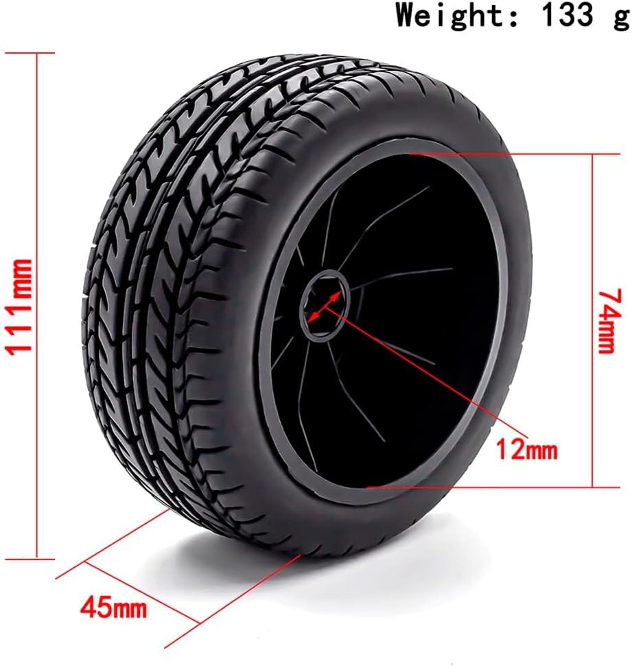 fujita 1/10 RC Racing Short Course Truck Tire & Off-Road Tyre Set Competible for ARRMA SENTON 3S Traxxas Slash4X4 Losi Tenacity Redcat HPI HSP RC Hort Course Truck Car（Black A） - color: Black a