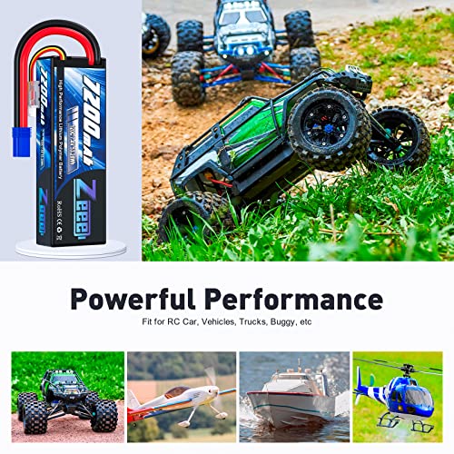 Zeee 2S Lipo Battery 7200mAh 7.4V 120C with EC5 Connector (2 Pack) | Hard Case RC Battery for RC Car Truck RC Vehicles Truggy Buggy Tank Helicopter Airplane Racing Models