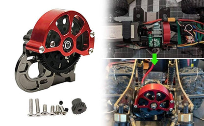 SecosAutoparts Aluminum Transmission Gearbox for 1/10 SCX10 RC Crawler Car | Compatible with Axial SCX10, SCX10 II 90046 90047, Wraith, Gmade Komodo and other 1/10 crawlers