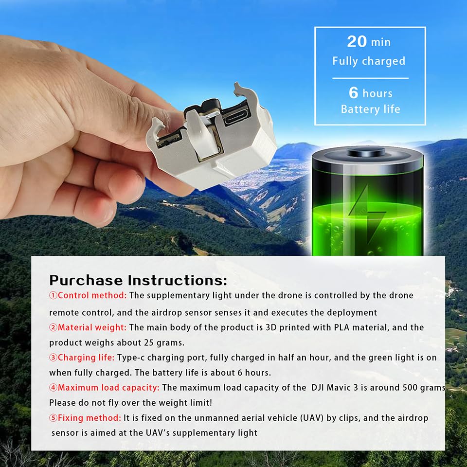 DJI Mavic 3 Payload Airdrop System, Compatible With Mavic 3 | Tool-free fast installation, dedicated airdrop payload for Mavic 3 to deliver wedding gifts and rescue supplies. - color: Mavic 3