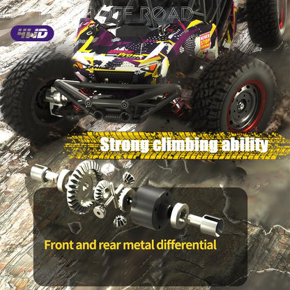 1/16 Brushless Fast RC Desert Car for Adults, Top Speed 37mph Electric Off-Road RC Monster Trucks, 4X4 Remote Control High Speed RC Car for Sand Land Hobby Toy Gifts SCY-16106PRO (Purple) - color: Pro-purple