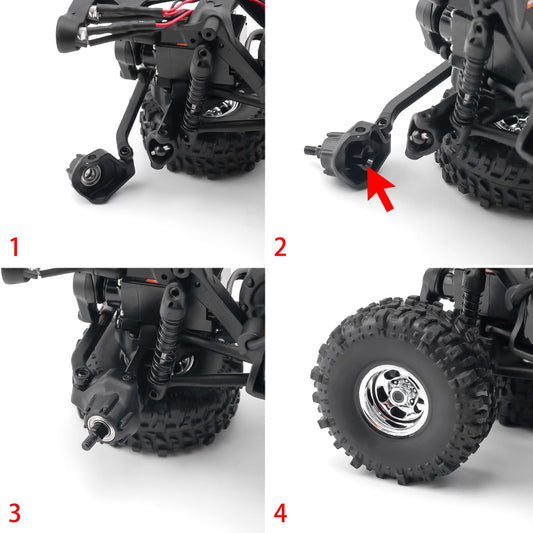 Que-T Heavy Duty Steel CVD Driveshafts Standard Length Front Rear Drive Shafts for 1/30 Axial Scx30 RC Crawler Car - size: Standard Length