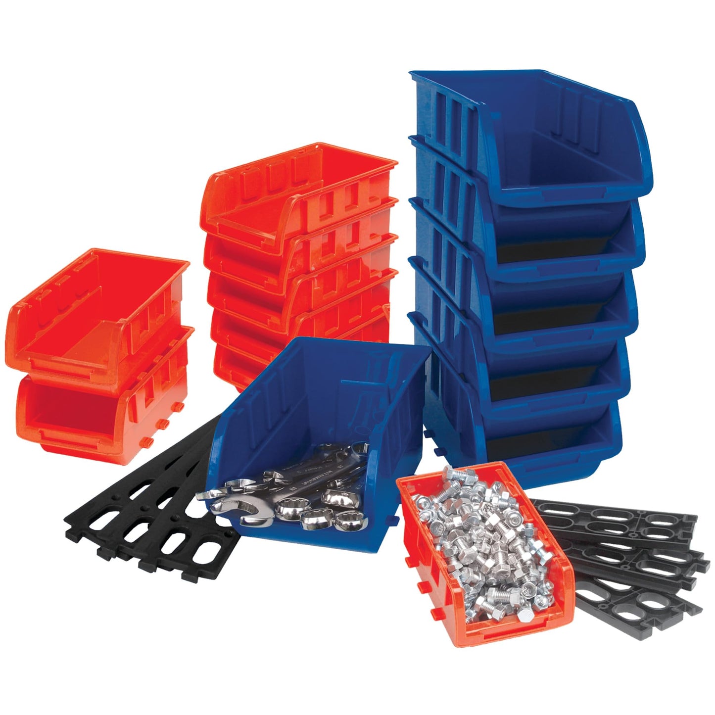 Performance Tool W530 12-Bin Wall Mount Storage Rack System - style: 12pc Wall Mount Bin System