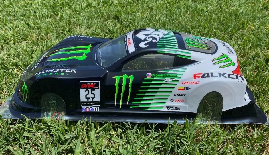 1/10 Scale RC Printed Drift Racing Touring On Road Car PVC Body Shell, Monster - style: Monster-KGN Body Shell