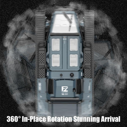 2.4G Fully Proportional Remote Control Tank - Rock Crawler RC Truck 4x4 Off Road Military Vehicle with 2 Batteries, All Terrain Drift Army Truck with Cool Lights, Great Gift for Kids Boys