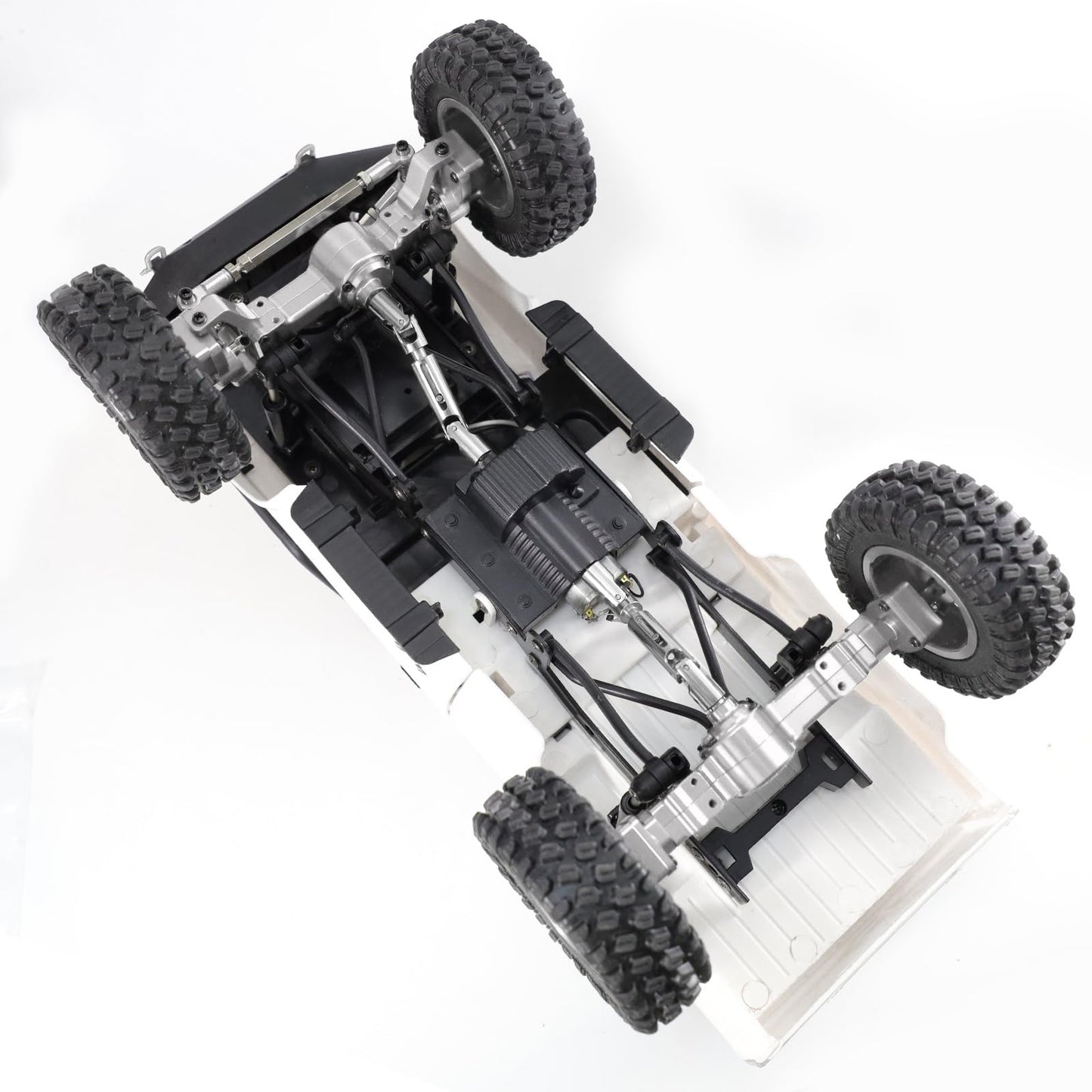 Metal Front & Rear Portal Axle Assembly Set for WPL C14 C24 B14 B24 B16 B36 C64 C64-1 C74 C74-1, Aluminum Axle Housing with Steel Gears, Steering Cups Tie Rods, 5mm RC Upgrade Parts (Silver) - color: Silver