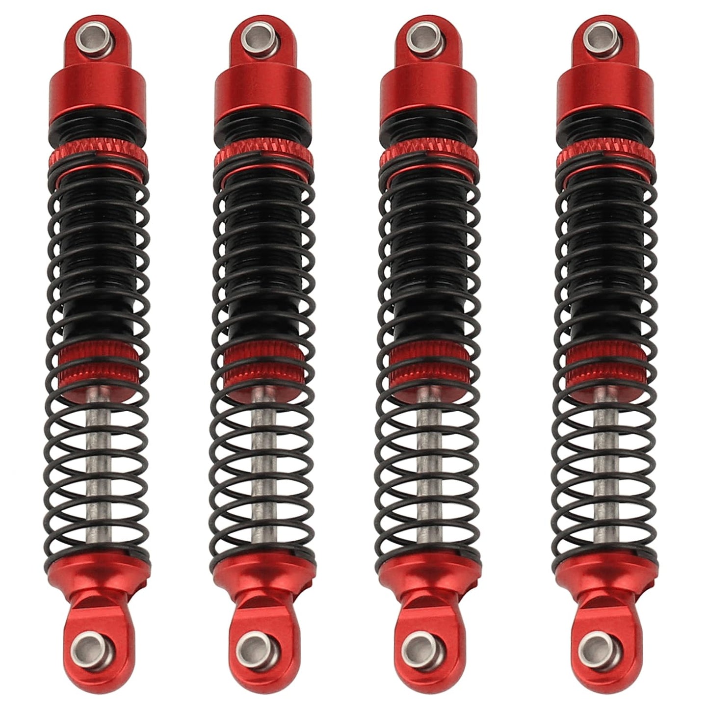 4PCS 65mm Aluminum Shocks Absorbers Oil Threaded Damper for 1/18 RC Crawler TRX4M TRX-4M Bronco Defender K10 Upgrade Parts (red) - color: 65mm-red