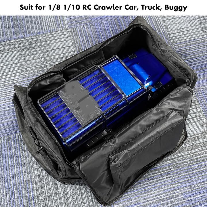 GLOBACT RC Car Bag with Bottom Partition for 1/8 1/10 RC Crawler Truck Car