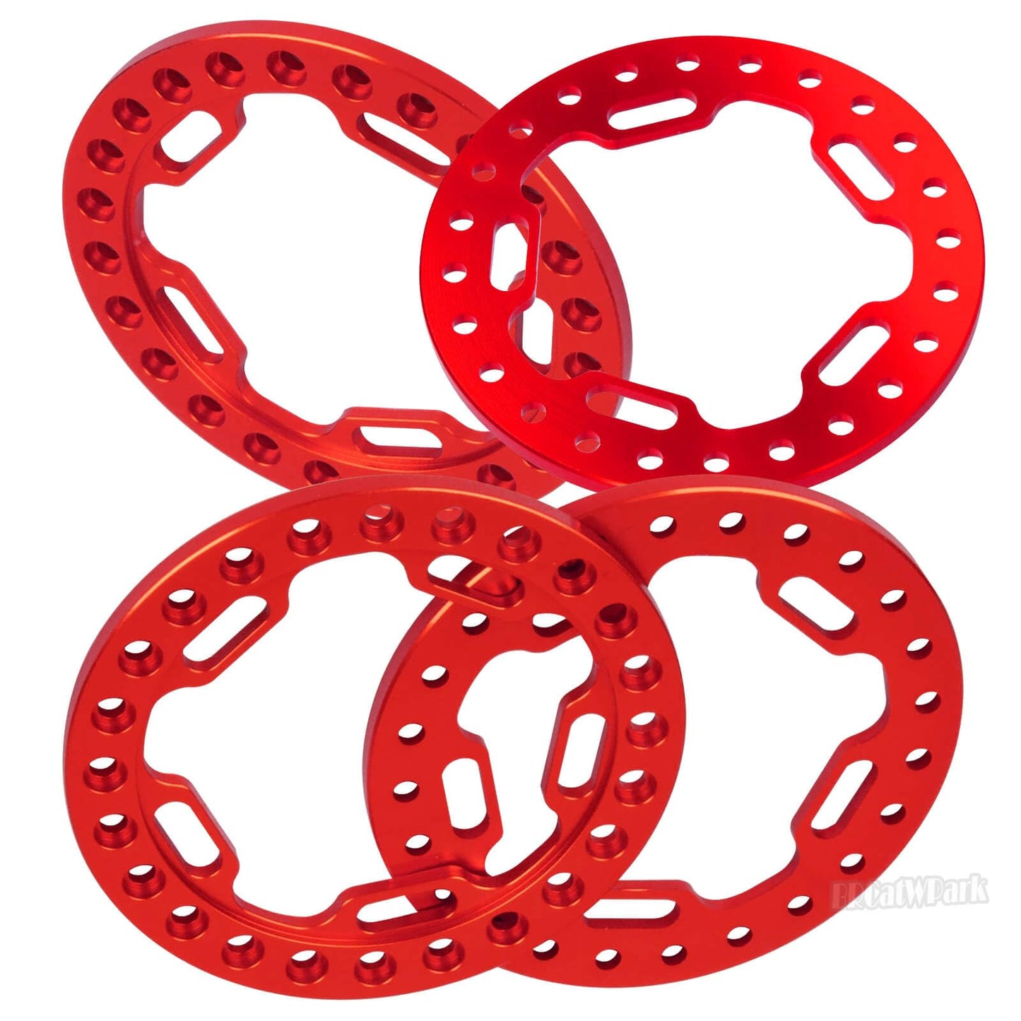 Metal 1.9 Beadlock Wheels Replacement Ring for 1/10 TRX4 SCX10 90046 90047 Crawler RC Car,4Pcs RC 1.9 Beadlock Wheels Replacement Ring,Red - color: Red - (Beadlock Ring)