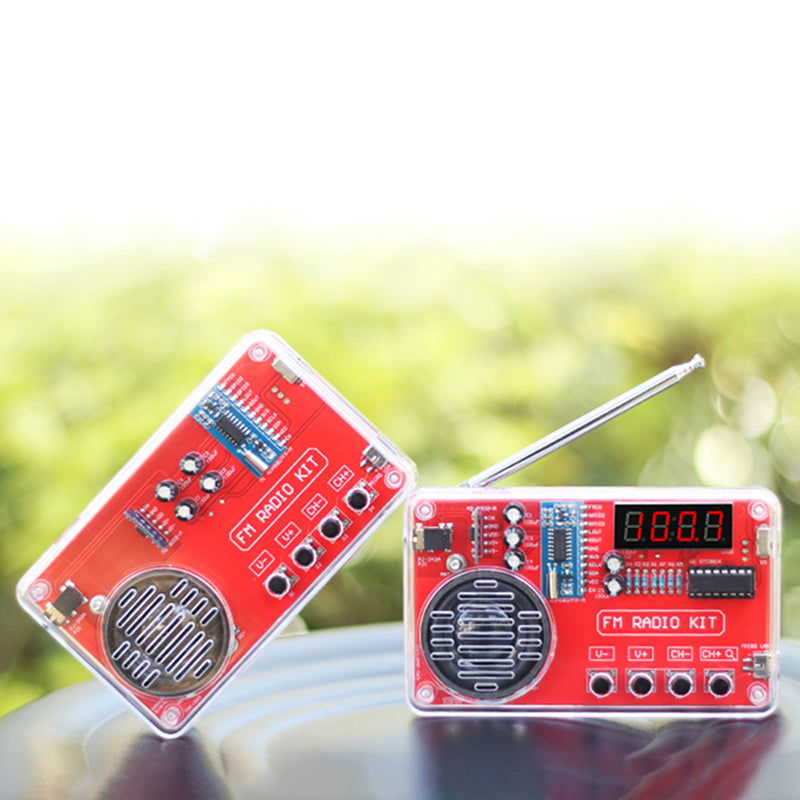 Diymore DIY FM Radio Kit, Soldering Practice Electronics Project, Transparent Case, with PCB, Speaker, Digital Display, for Beginners & STEM Learning - color: DIY FM Radio Kit