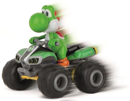 Carrera RC Nintendo Mario Kart Quad 1:40 Scale 2.4 GHz Mini Collectible Radio Remote Control Toy Car Vehicle - Yoshi | Official Licensed Mario Kart Toy RC Car for Kids 6+, 1:40 Scale, 2.4GHz, Ready To Run, Rechargeable Battery, Radio RC Racing