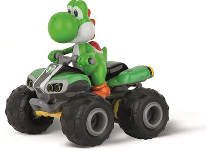 Carrera RC Nintendo Mario Kart Quad 1:40 Scale 2.4 GHz Mini Collectible Radio Remote Control Toy Car Vehicle - Yoshi | Official Licensed Mario Kart Toy RC Car for Kids 6+, 1:40 Scale, 2.4GHz, Ready To Run, Rechargeable Battery, Radio RC Racing