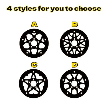 1.6" (40.6mm) Super Wheels, Carbon Fibre Beadlock Wheel fit for SCX24 TRX4M FCX24 FCX24M CR18P 1/24 1/18 RC Crawlers Upgrade, Style A, Gold - color: Gold, size: Style A